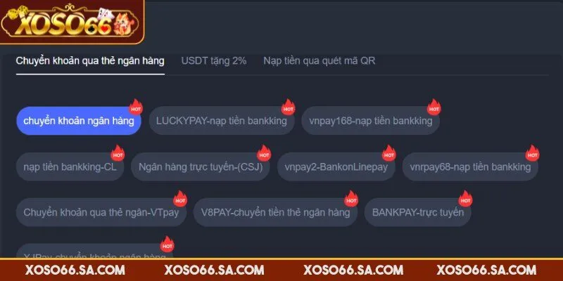 Khám phá 3 phương thức nạp tiền XOSO66 hiện đại mà nền tảng sử dụng